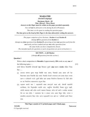 ICSE Class 10 MARATHI 2023 Question Paper