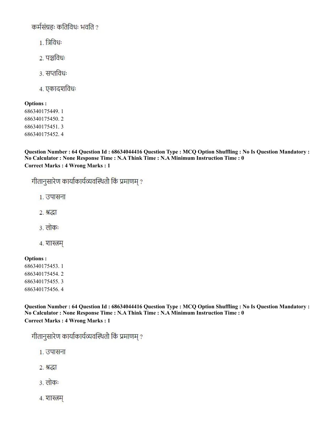 CUET PG 2023: ACQP23 – Vedanta (BHU) (Hin)-Shift 3 (30-06-2023) Question Paper - Page 86