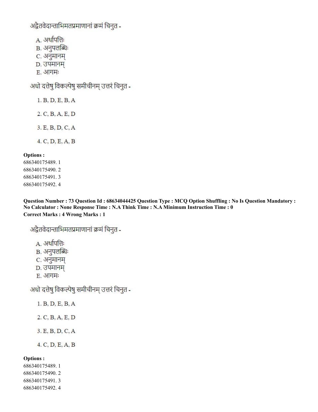 CUET PG 2023: ACQP23 – Vedanta (BHU) (Hin)-Shift 3 (30-06-2023) Question Paper - Page 100