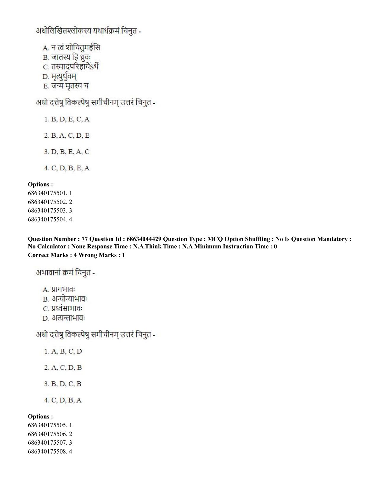 CUET PG 2023: ACQP23 – Vedanta (BHU) (Hin)-Shift 3 (30-06-2023) Question Paper - Page 106