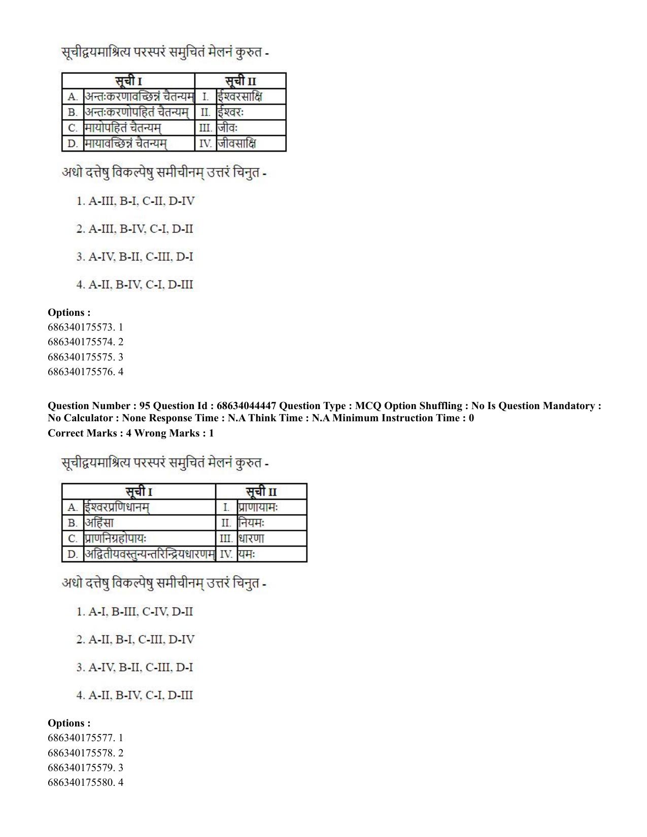 CUET PG 2023: ACQP23 – Vedanta (BHU) (Hin)-Shift 3 (30-06-2023) Question Paper - Page 137