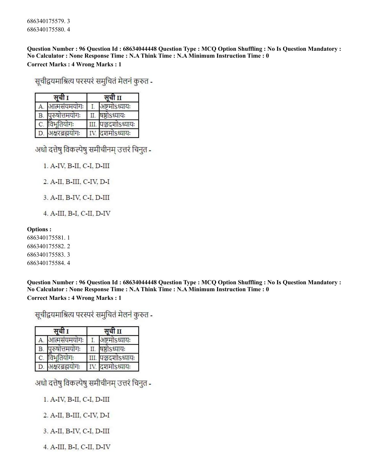 CUET PG 2023: ACQP23 – Vedanta (BHU) (Hin)-Shift 3 (30-06-2023) Question Paper - Page 139