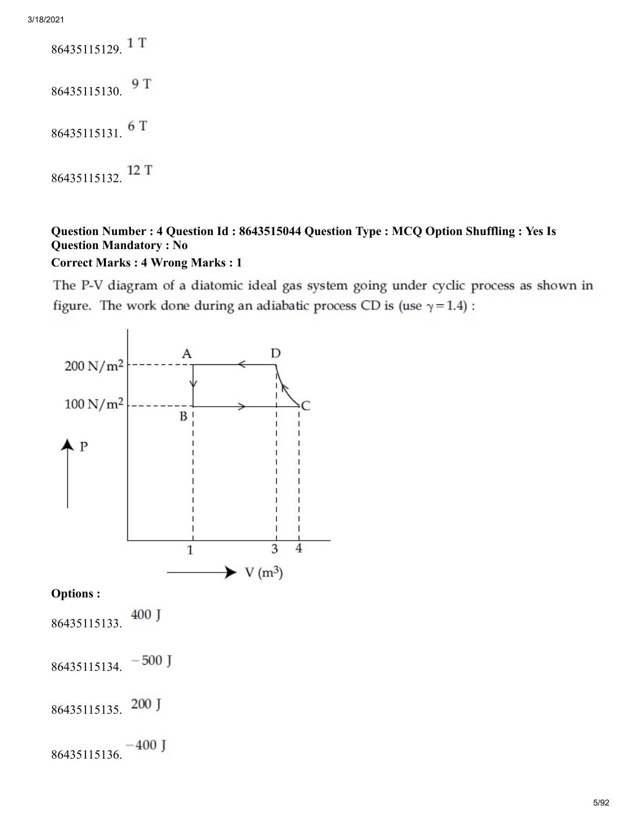 JEE Mains 2021: BTech ETE (Shift 1) 18-03-2021 Question Paper - Page 5