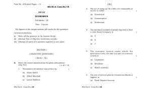Meghalaya Board (MBOSE) Class 11 Economics 2018 Question Paper