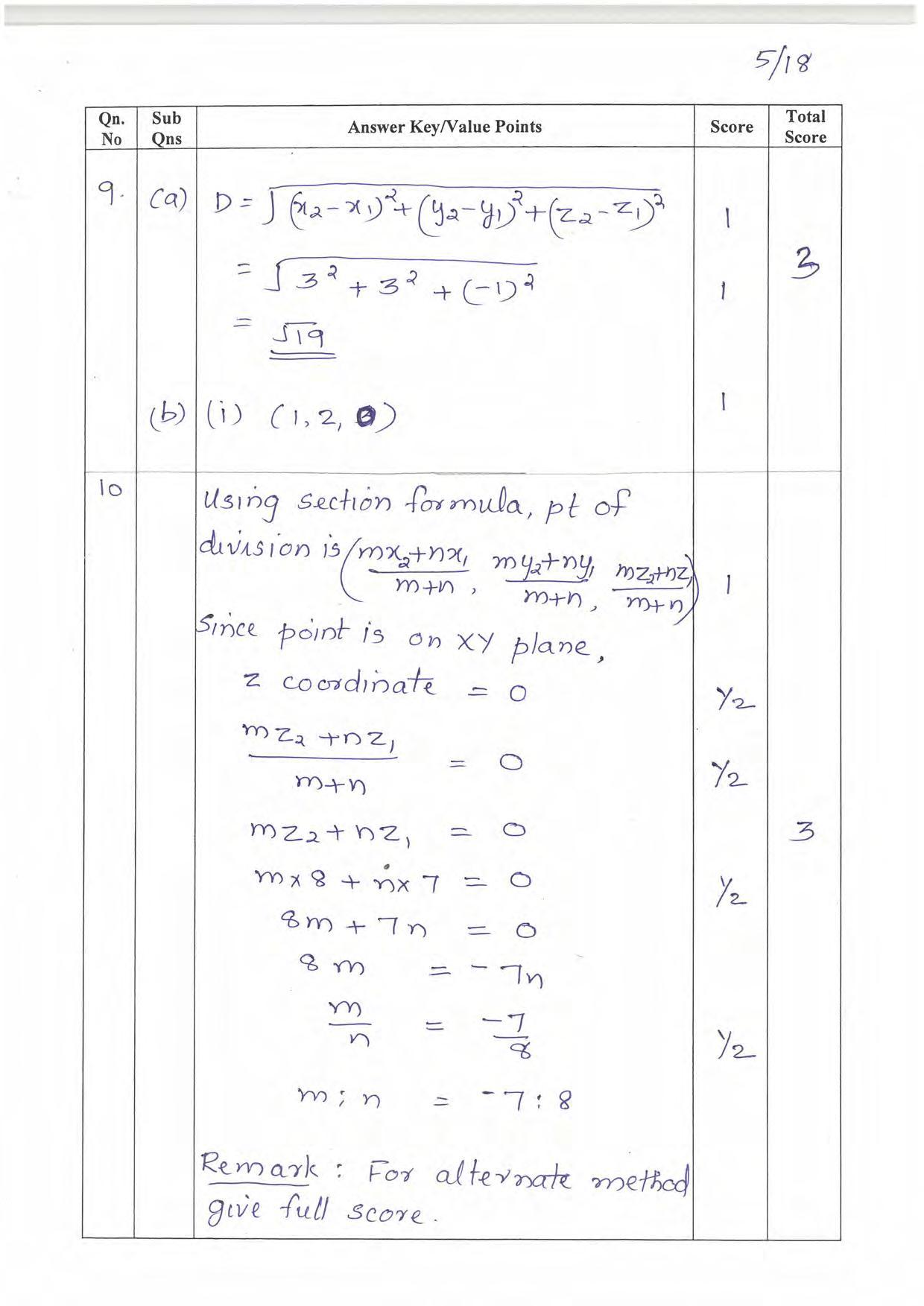 Kerala Plus One 2021-22 Maths (Science) Answer Key - Page 5