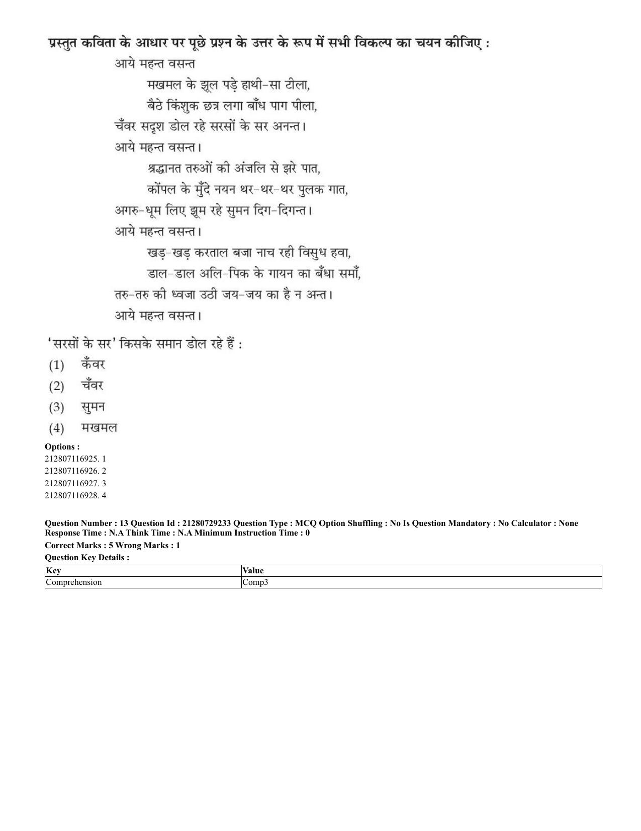 CUET 2023 Hindi Shift 1 Question Papers - Page 11