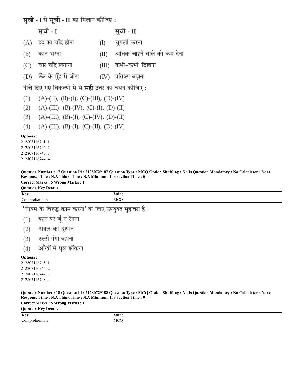 CUET 2023 Hindi Shift 1 Question Papers - Page 15