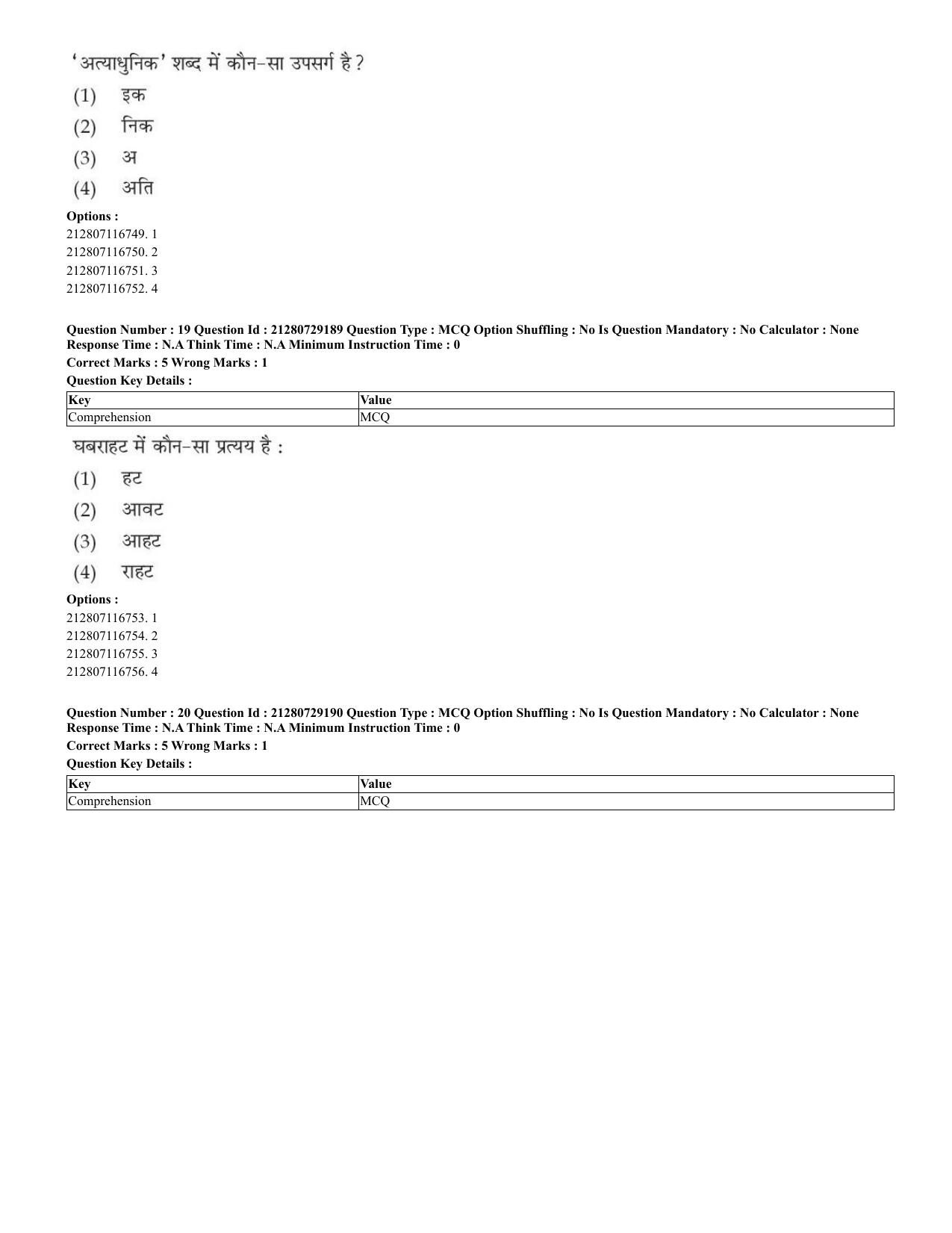 CUET 2023 Hindi Shift 1 Question Papers - Page 16