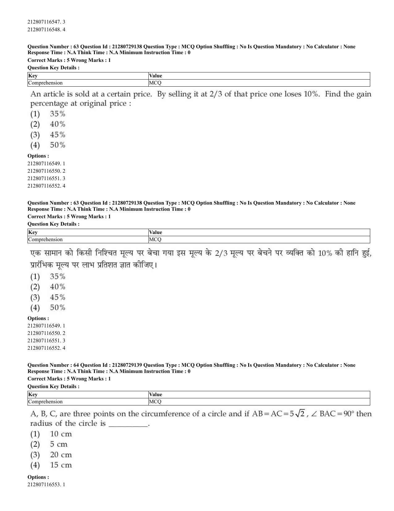 CUET 2023 Hindi Shift 1 Question Papers - Page 41