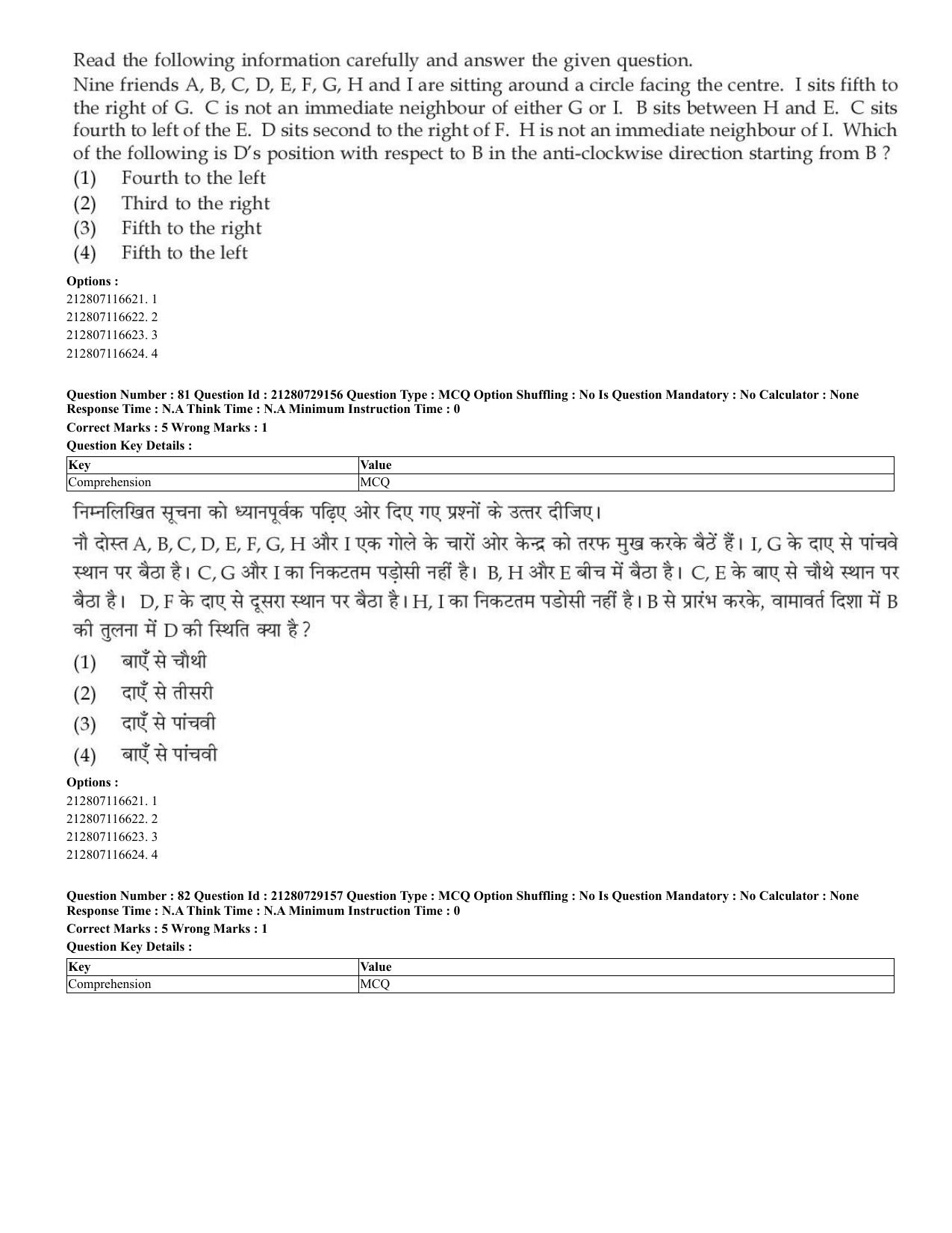 CUET 2023 Hindi Shift 1 Question Papers - Page 56