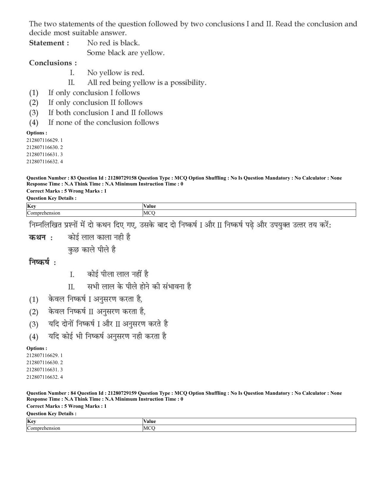 CUET 2023 Hindi Shift 1 Question Papers - Page 58