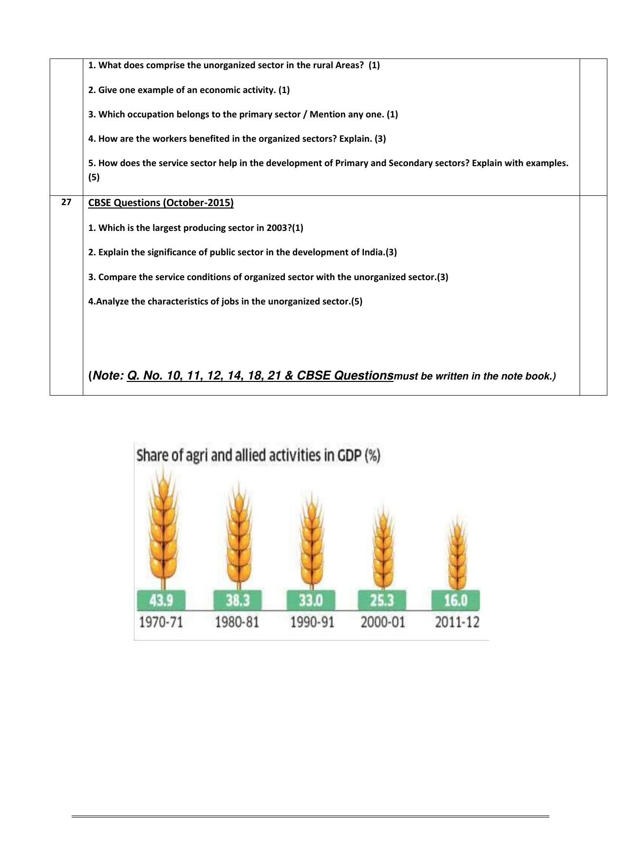 CBSE Worksheets for Class 10 Social Science Sectors of Indian Economy Assignment - Page 8