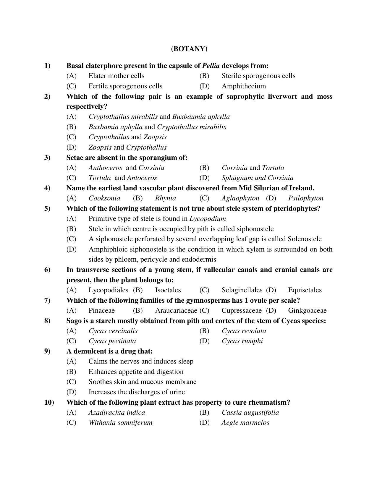 PU MPET Bio-Chemistry 2019 Question Papers - Page 13