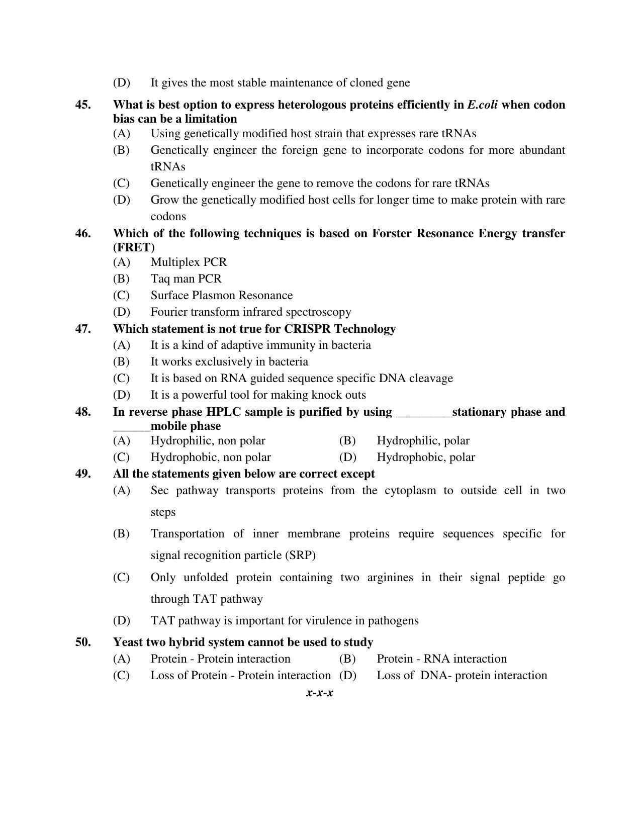 PU MPET Bio-Chemistry 2019 Question Papers - Page 99