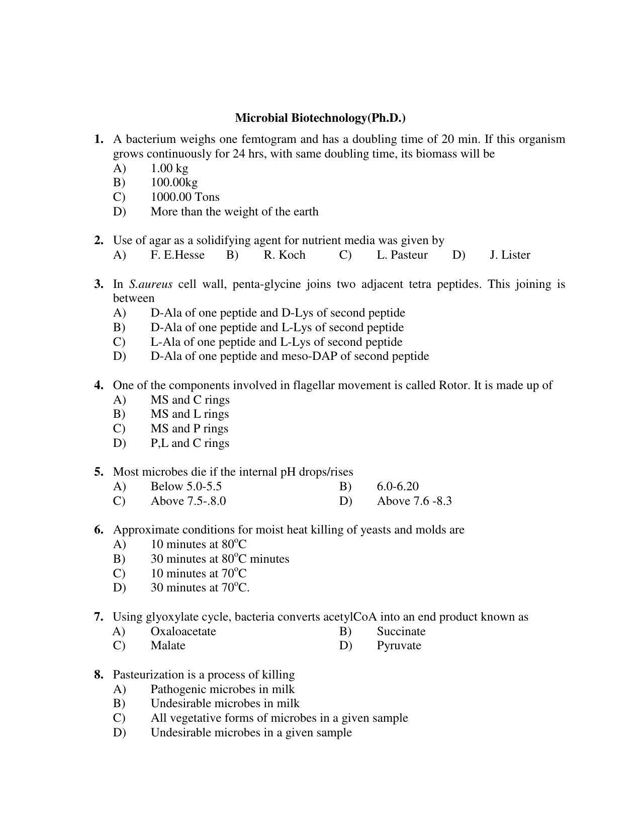 PU MPET Bio-Chemistry 2019 Question Papers - Page 105