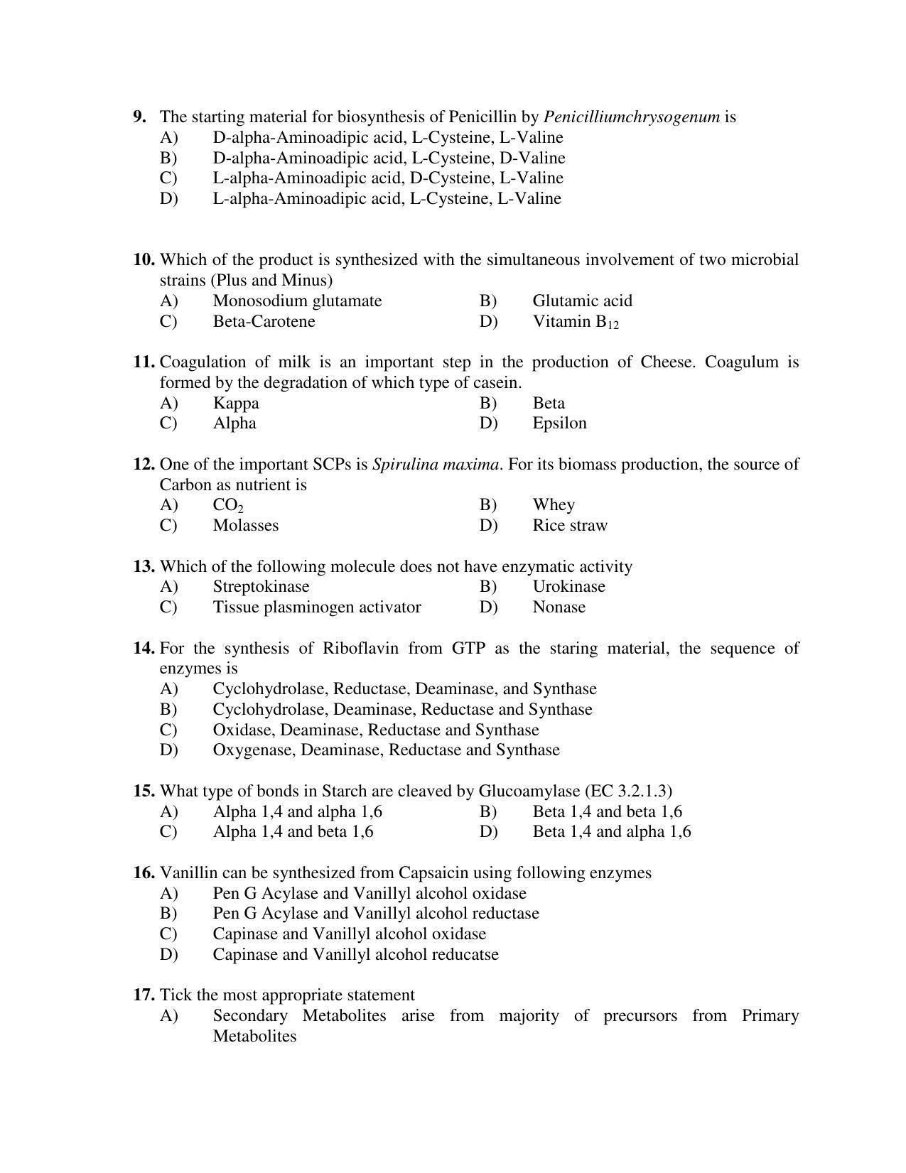 PU MPET Bio-Chemistry 2019 Question Papers - Page 106