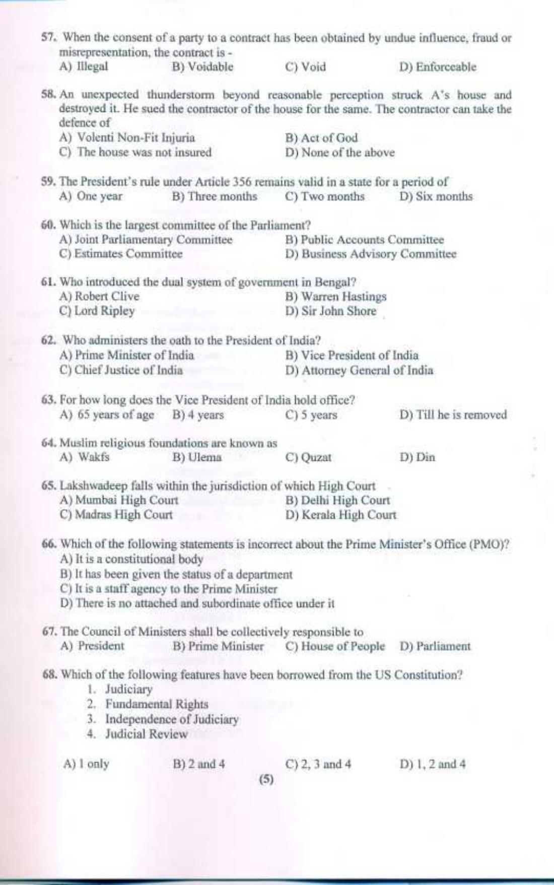 PU LLB 2019 Question Paper - Page 6
