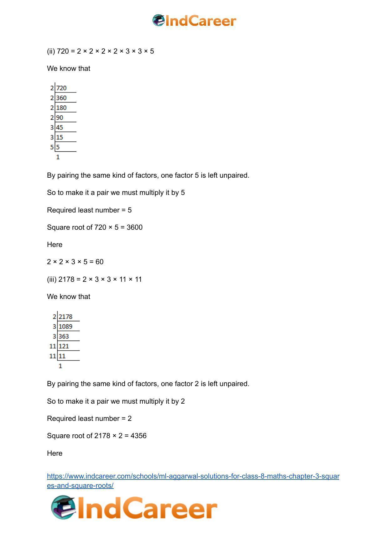 ML Aggarwal Solutions for Class 8 Maths Chapter 3- Squares and Square Roots - Page 29