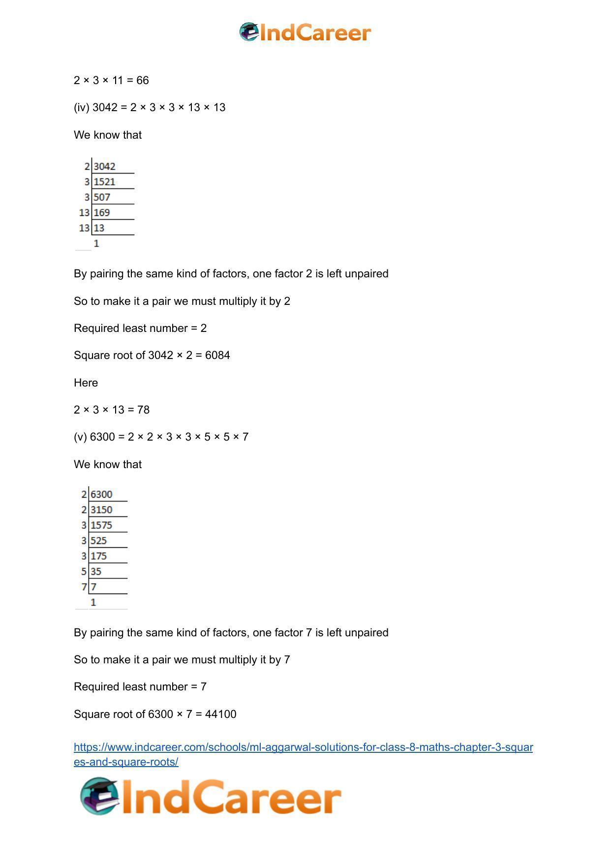 ML Aggarwal Solutions for Class 8 Maths Chapter 3- Squares and Square Roots - Page 30