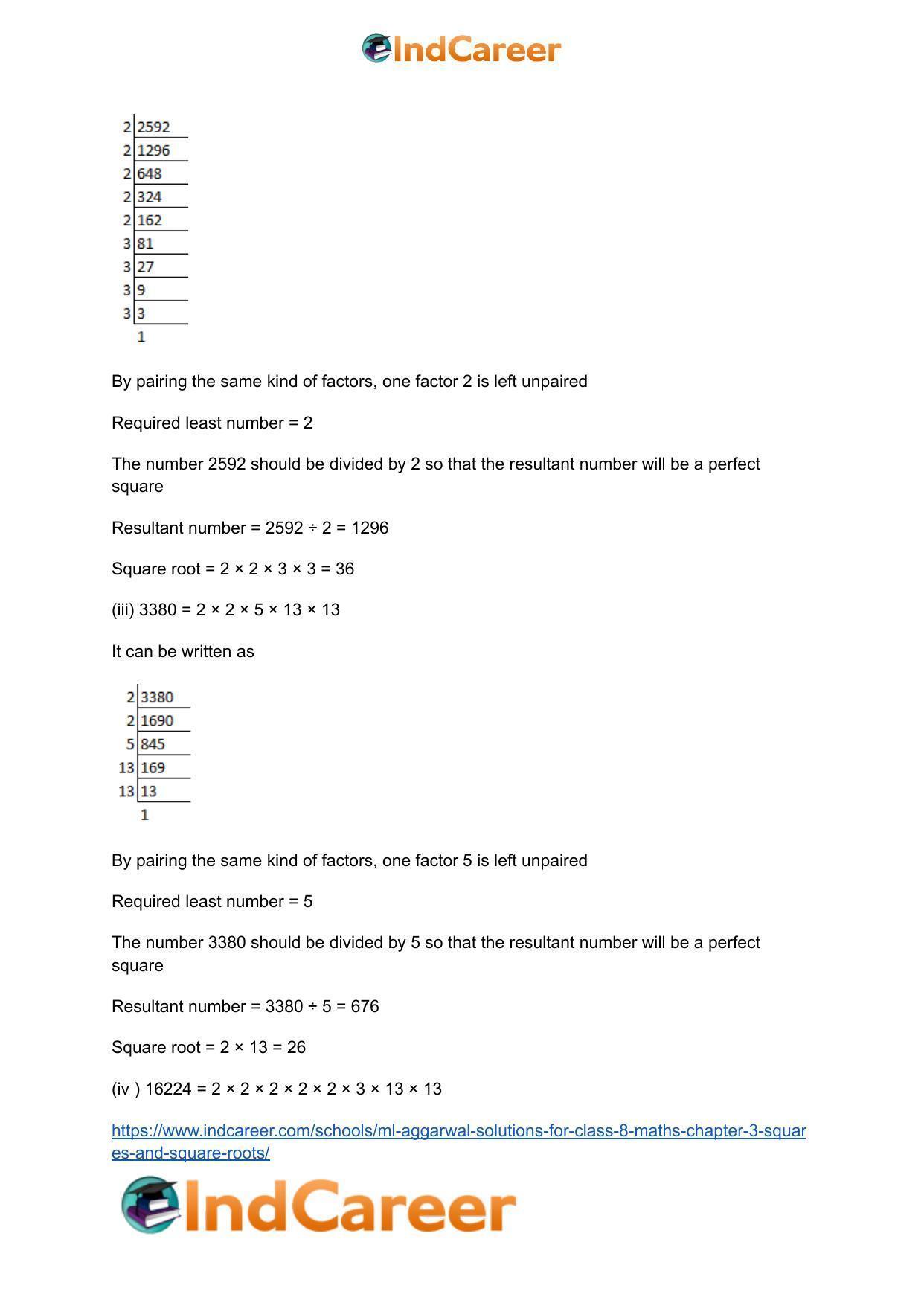 ML Aggarwal Solutions for Class 8 Maths Chapter 3- Squares and Square Roots - Page 32
