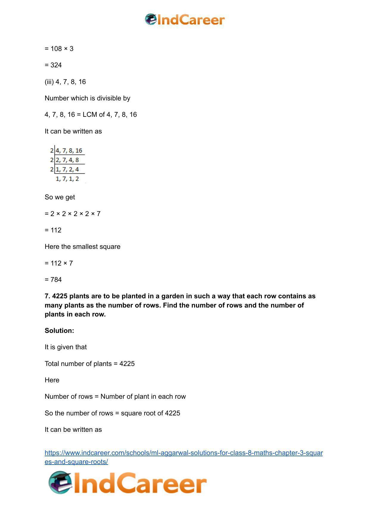 ML Aggarwal Solutions for Class 8 Maths Chapter 3- Squares and Square Roots - Page 35