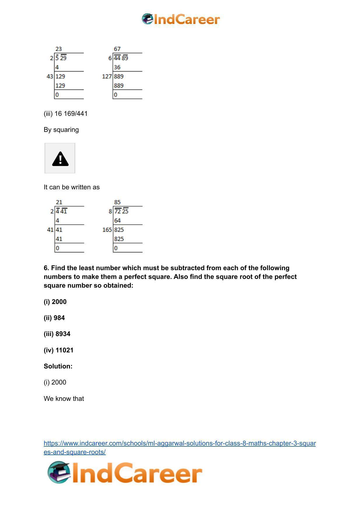ML Aggarwal Solutions for Class 8 Maths Chapter 3- Squares and Square Roots - Page 49