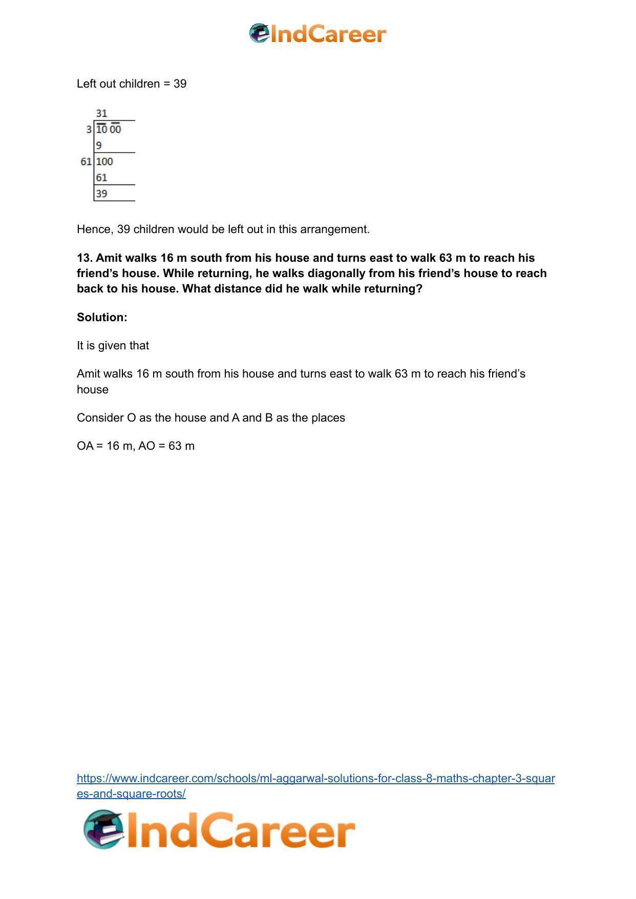 ML Aggarwal Solutions for Class 8 Maths Chapter 3- Squares and Square Roots - Page 58