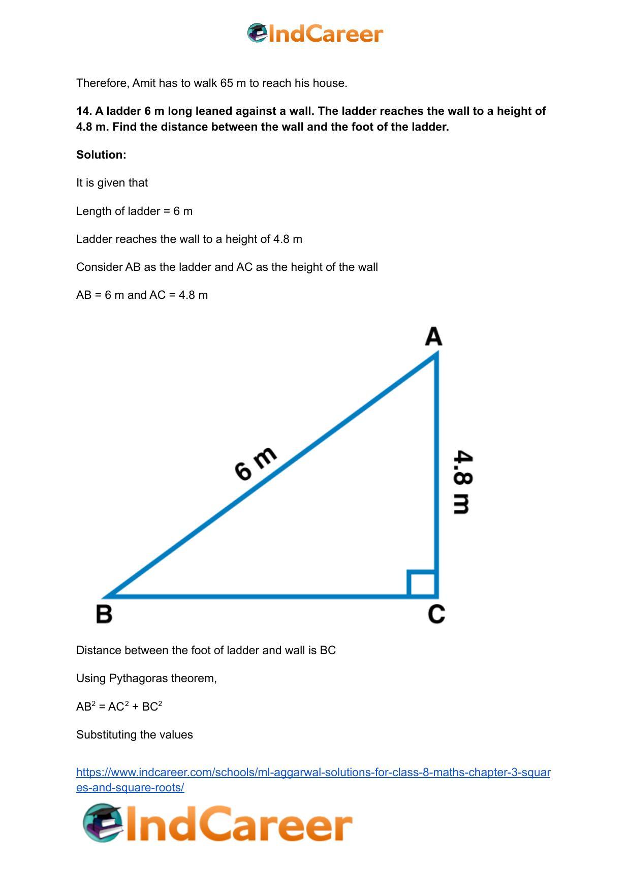 ML Aggarwal Solutions for Class 8 Maths Chapter 3- Squares and Square Roots - Page 60