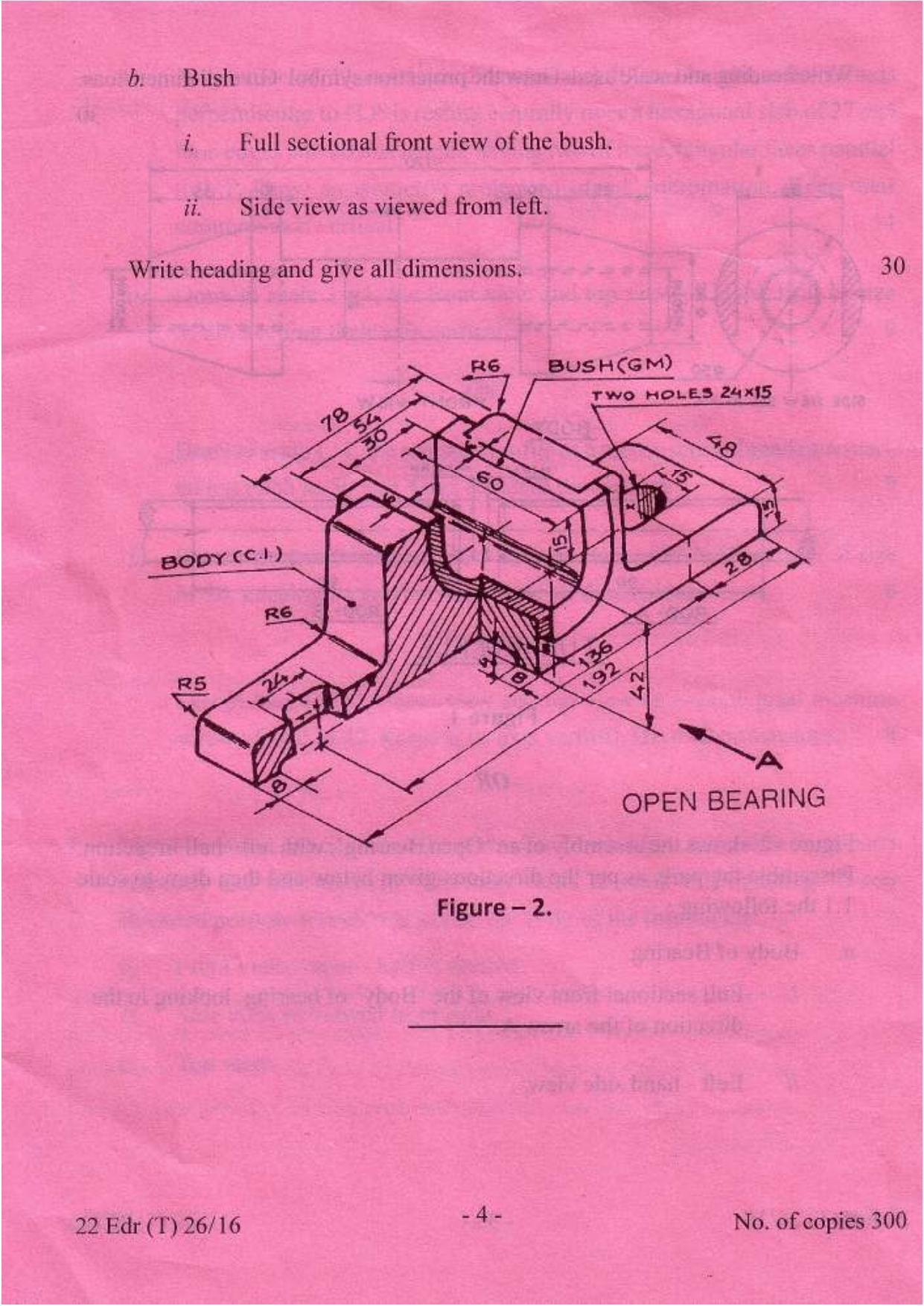 COHSEM Class 12 Engineering Drawing 2016 Question Papers - Page 4