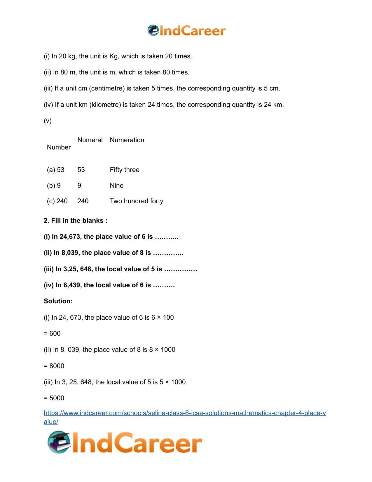 Selina Class 6 ICSE Solutions Mathematics : Chapter 4- Place Value - Page 3