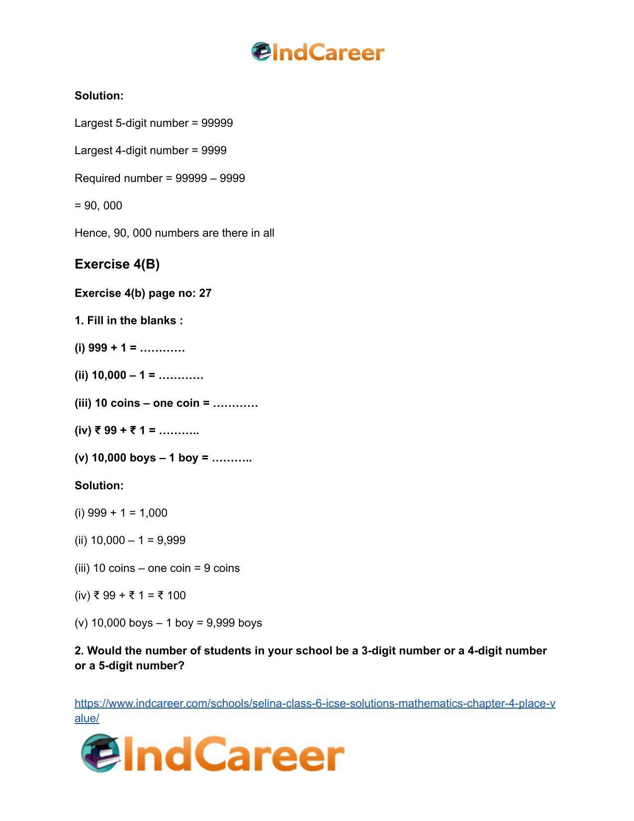 Selina Class 6 ICSE Solutions Mathematics : Chapter 4- Place Value - Page 8