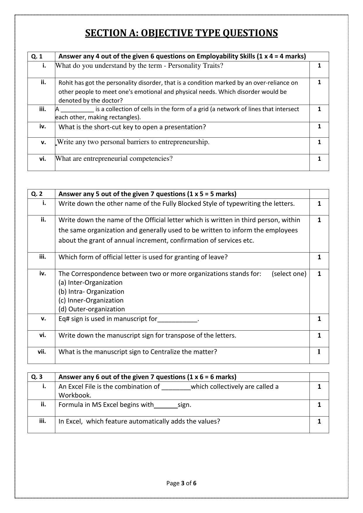 CBSE Class 10 Typography & Computer Application (Skill Education) Sample Papers 2023 - Page 3