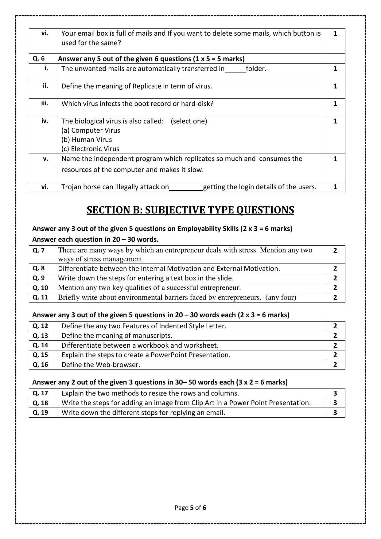 CBSE Class 10 Typography & Computer Application (Skill Education) Sample Papers 2023 - Page 5