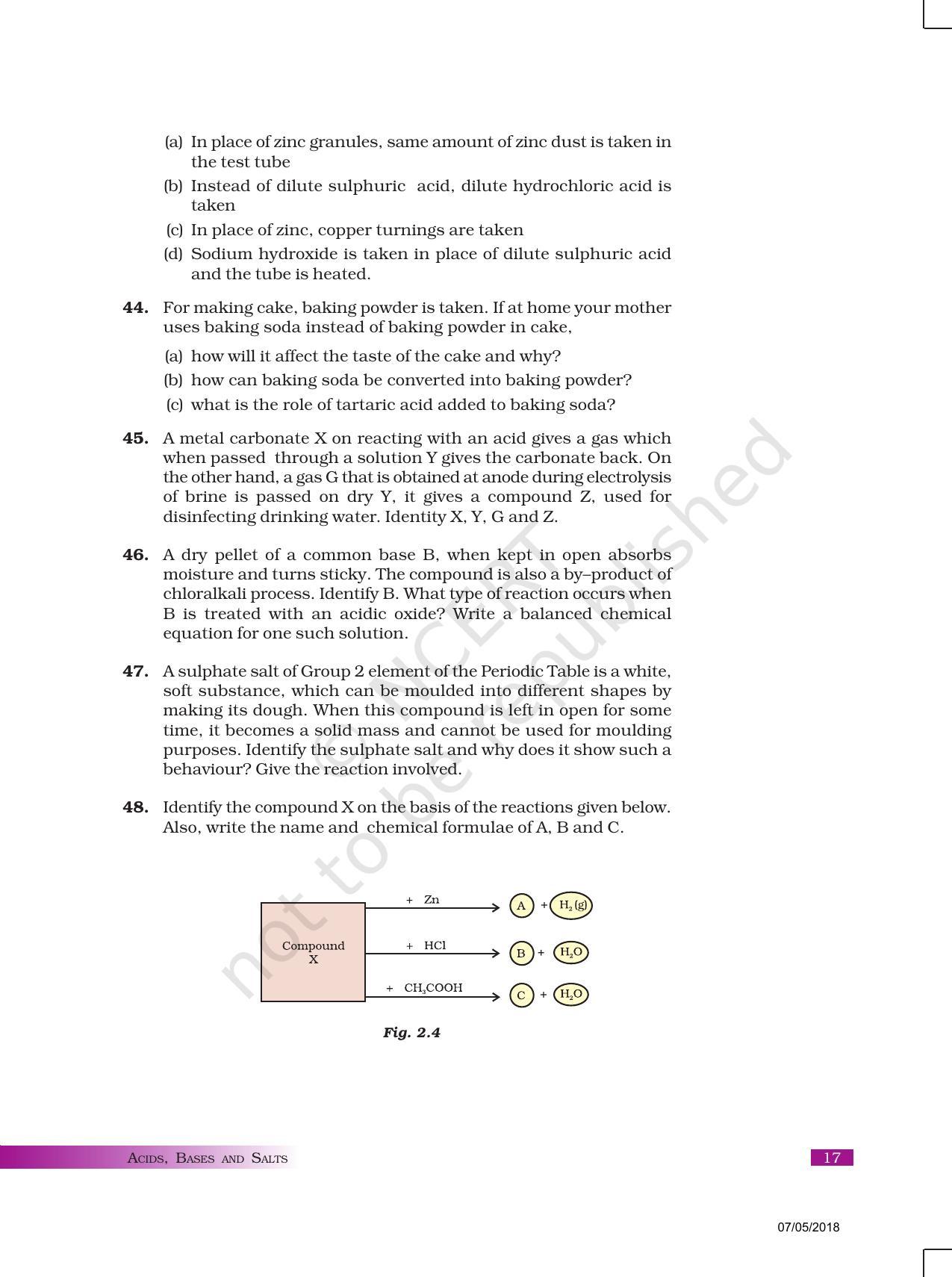 NCERT Exemplar Book for Class 10 Science: Chapter 2 Acids, Bases, and Salts - Page 9