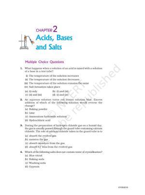 NCERT Exemplar Book for Class 10 Science: Chapter 2 Acids, Bases, and Salts