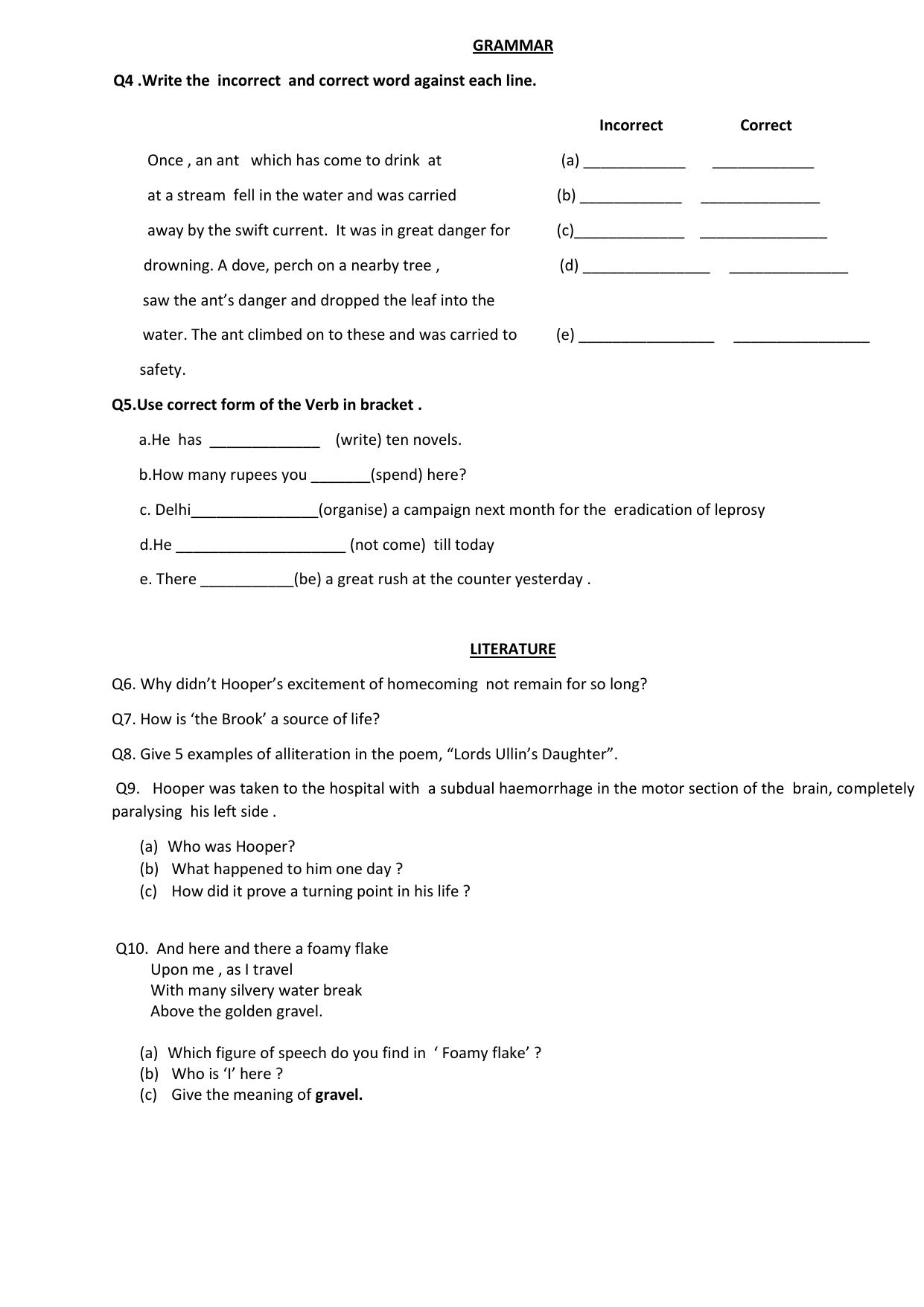 CBSE Worksheets for Class 9 English Assignment 12 - Page 2