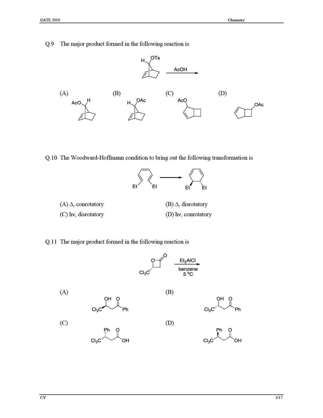 GATE 2019 Chemistry (CY) Question Paper - Page 6