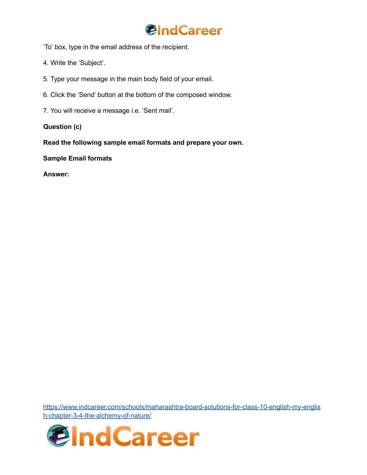 Maharashtra Board Solutions for Class 10- English (My English): Chapter 3.4- The Alchemy of Nature - Page 18