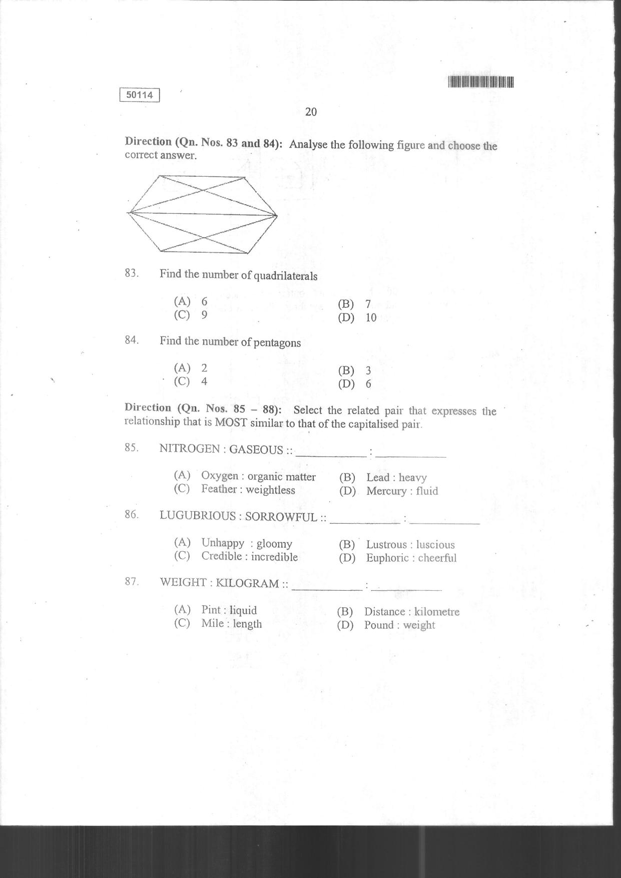 CUSAT CAT 2014 MCA Question Paper - Page 22
