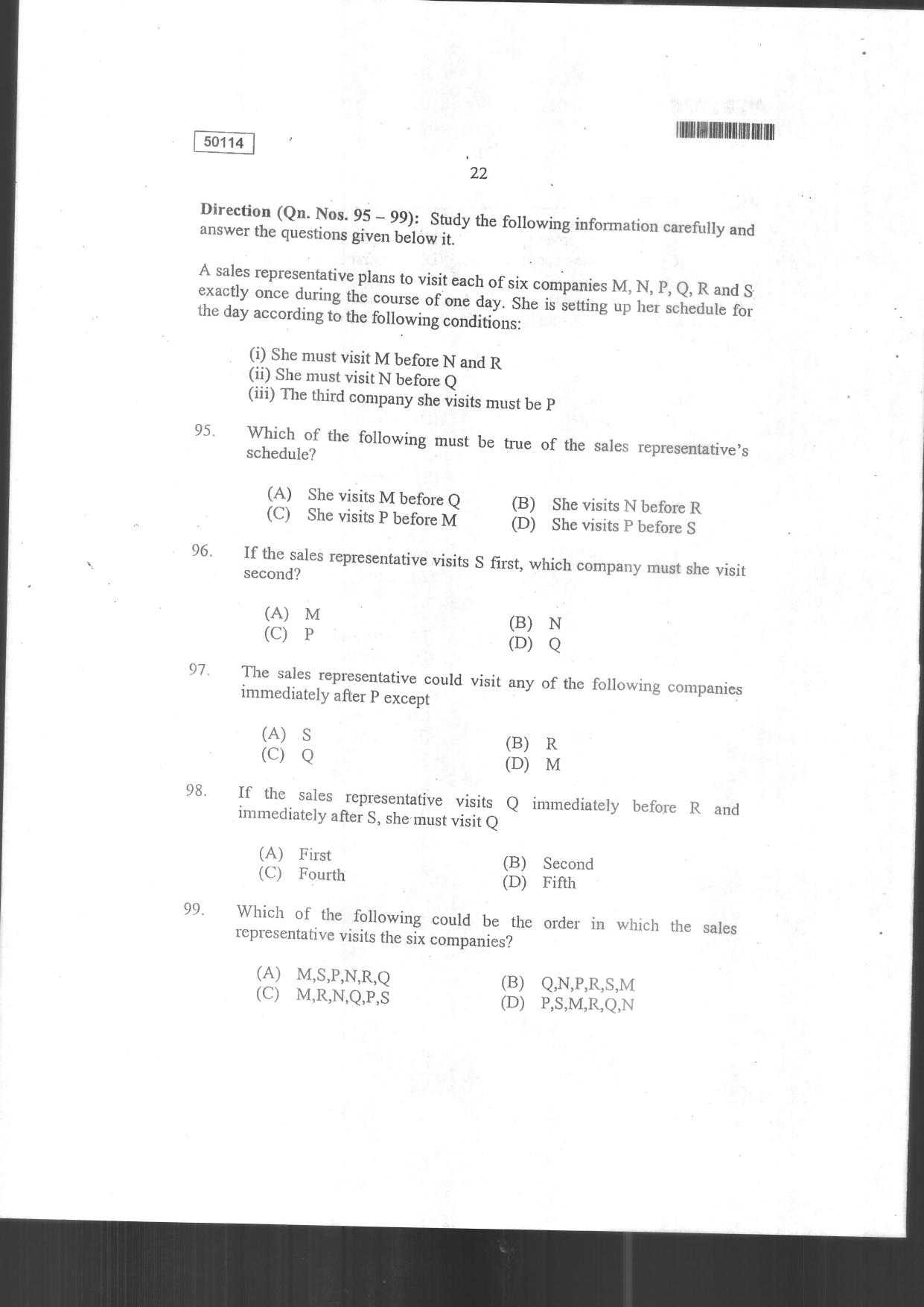 CUSAT CAT 2014 MCA Question Paper - Page 24