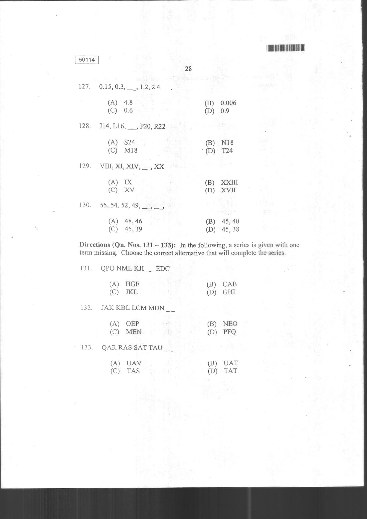 CUSAT CAT 2014 MCA Question Paper - Page 30