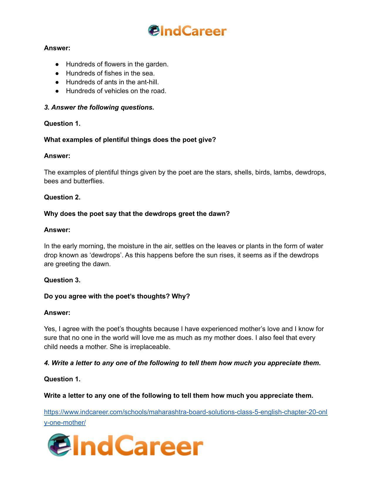 Maharashtra Board Solutions Class 5-English: Chapter 20- Only One Mother - Page 3
