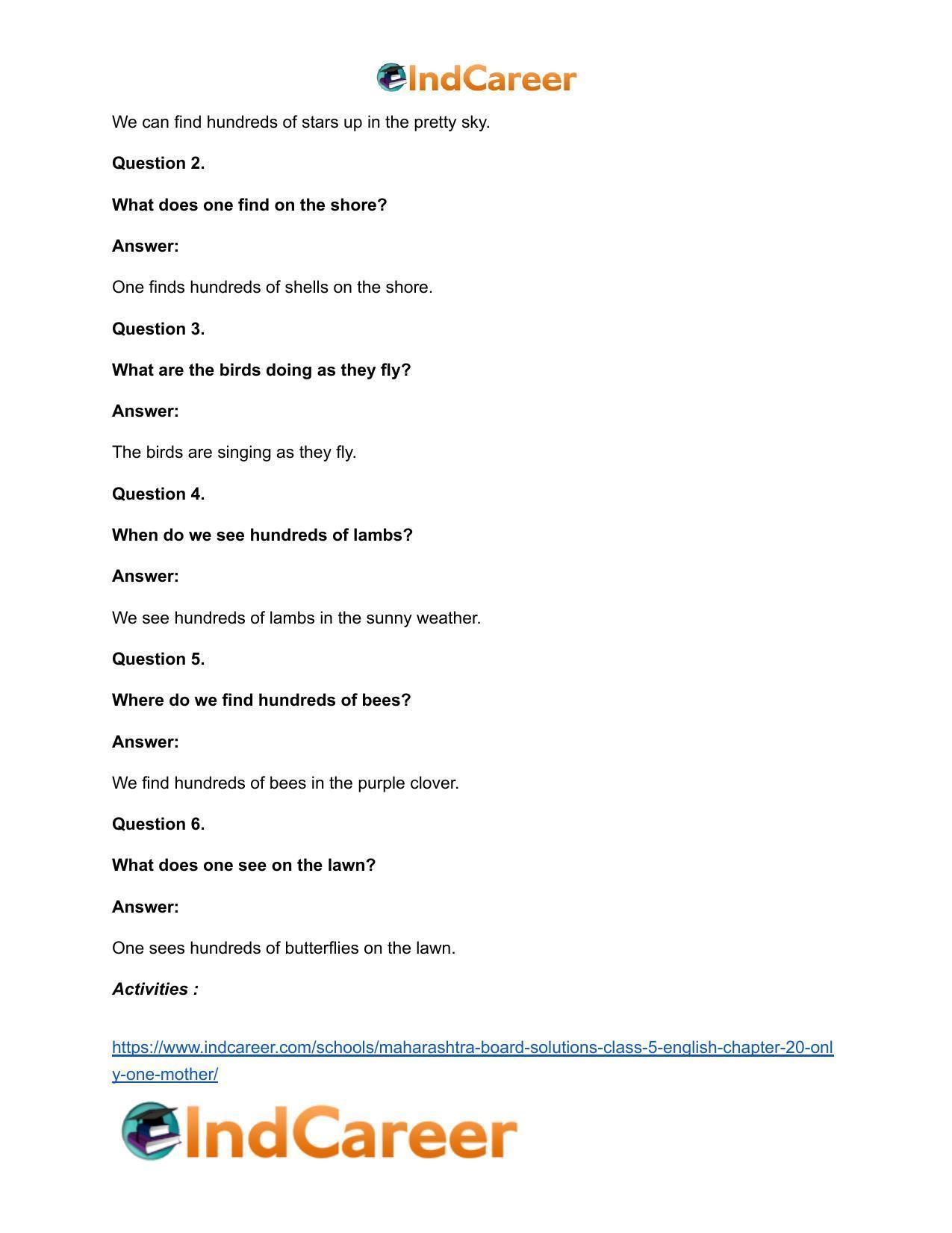 Maharashtra Board Solutions Class 5-English: Chapter 20- Only One Mother - Page 5
