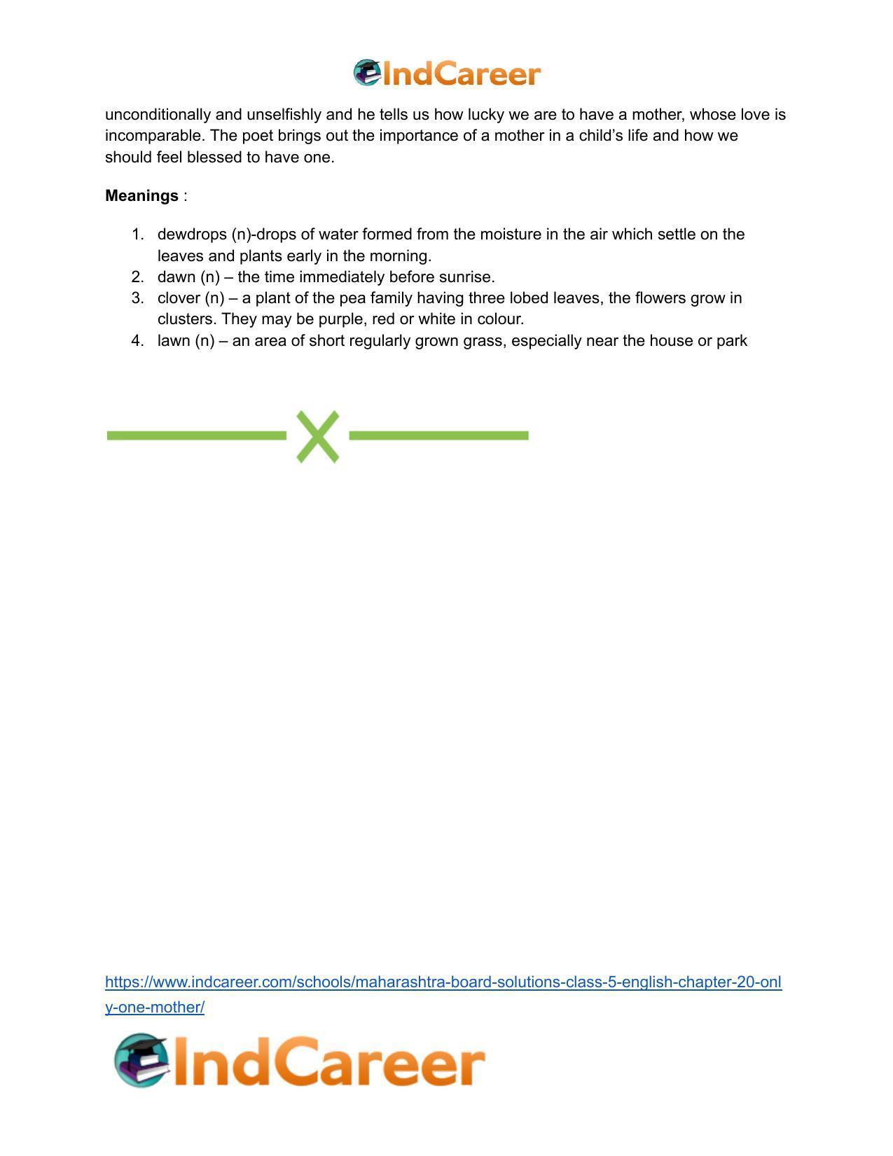 Maharashtra Board Solutions Class 5-English: Chapter 20- Only One Mother - Page 9