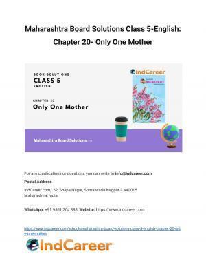 Maharashtra Board Solutions Class 5-English: Chapter 20- Only One Mother