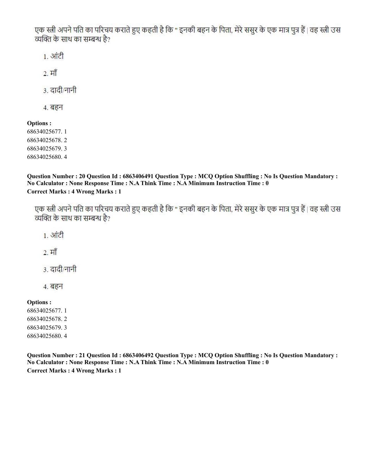 CUET PG 2023: SCQP28 – Zoology (Hindi) - Shift 3 (05-06-2023) Question Paper - Page 21