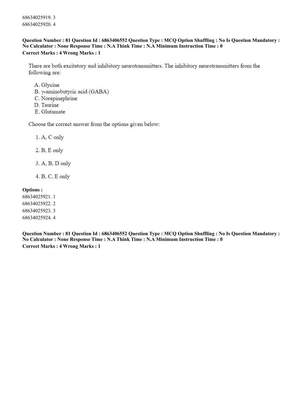 CUET PG 2023: SCQP28 – Zoology (Hindi) - Shift 3 (05-06-2023) Question Paper - Page 81