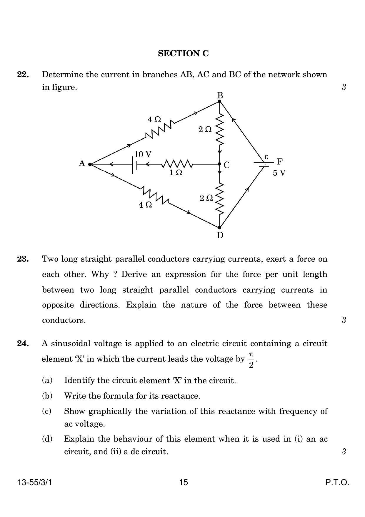 CBSE Class 12 55-3-1 Physics 2024 Question Paper - Page 15