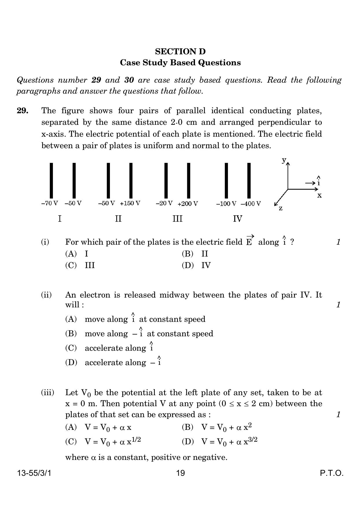 CBSE Class 12 55-3-1 Physics 2024 Question Paper - Page 19