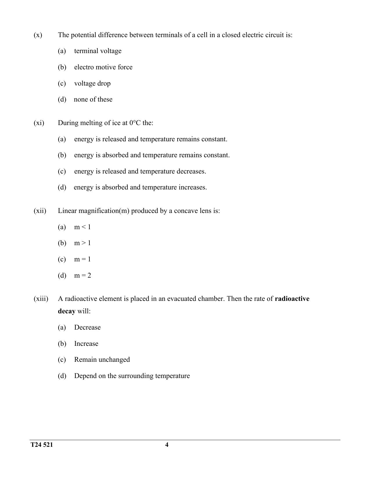 ICSE Class 10 Physics 2024 Question Paper - Page 4